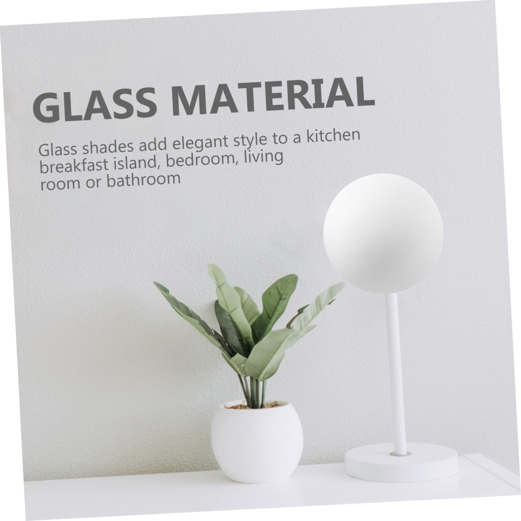 Runder Lampenschirm aus Glas mit G9-sockel, Modern Weiß