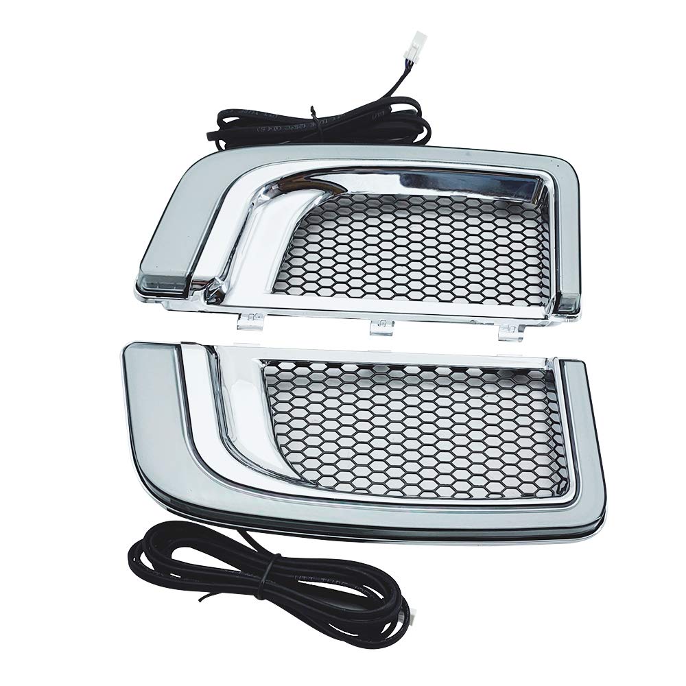Harley LED Light Signal Fairing Lower Grills Lighting Accessories for Motorcycle Touring Models 2014-2020 (Chrome Design)