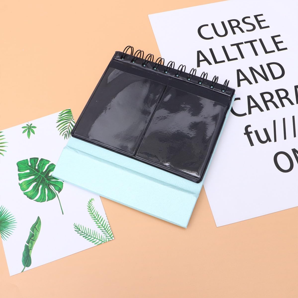 Desk Calendar Photo Album with Blue Paper PVC Wedding Memory