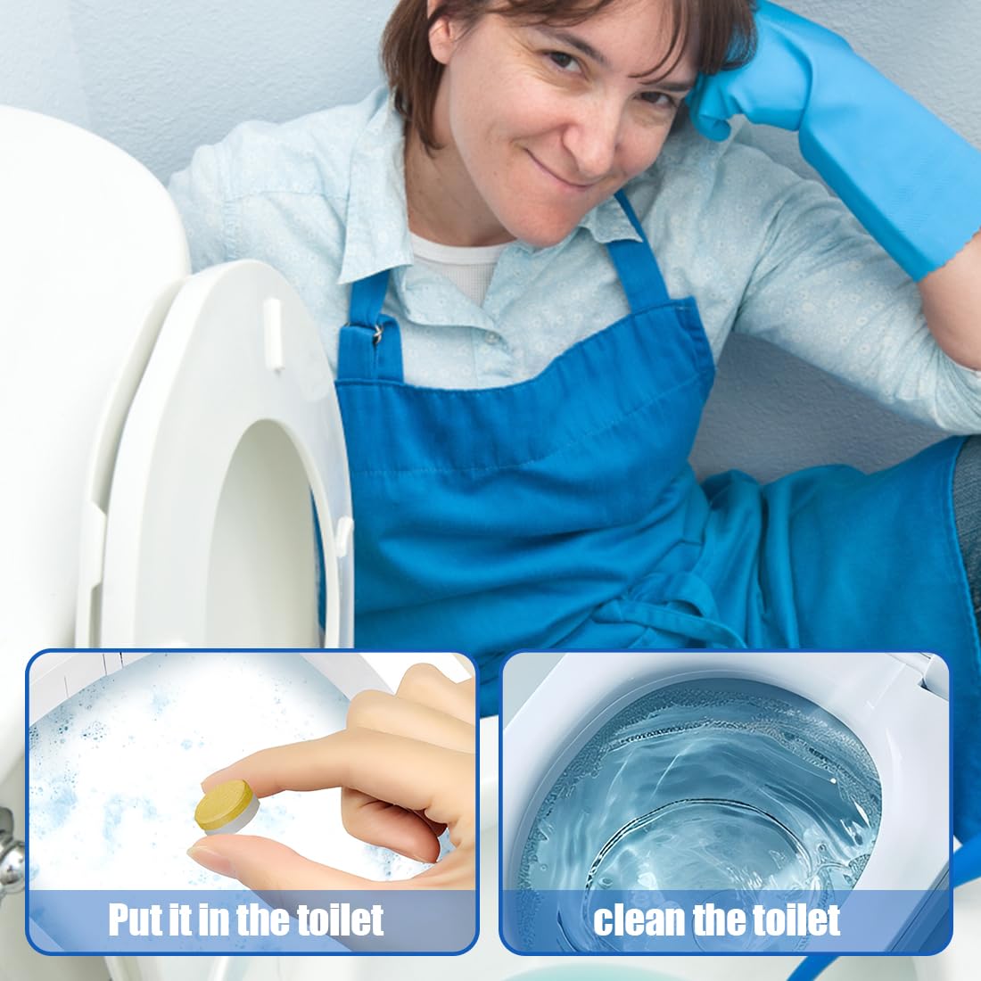 Pastiglie Anticalcare WC 24 Pezzi, Detergente Effervescente per Cassetta WC e Tazza, Pastiglie Pulizia WC con Bicarbonato, Rimuove Calcare Incrostazioni Macchie e Odori, Azione Rapida