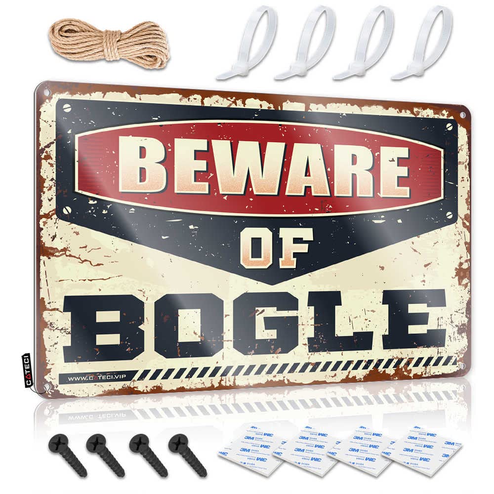 Tin Sign Funny Beware Of Bogle Sign Funny Garage Tin Sign Tin Signs Funny Vintage(20X30CM)