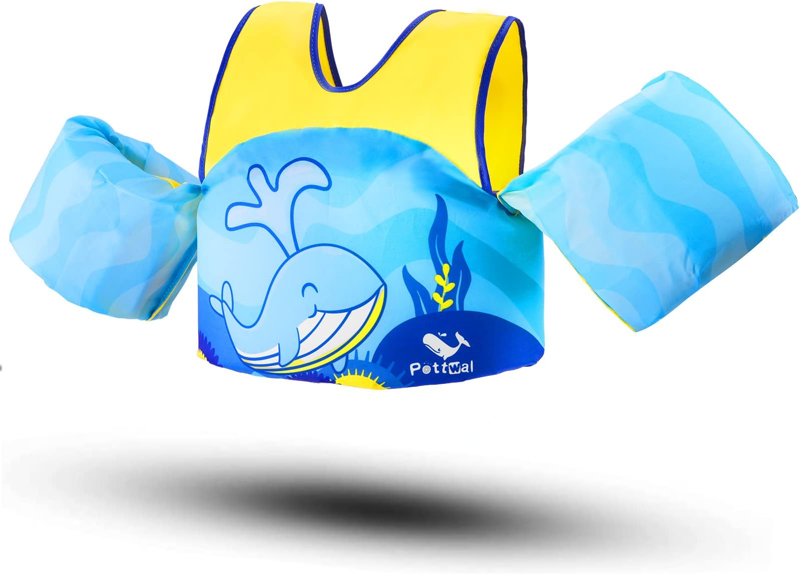 Pottwal Children's Armbands, Swimming Aid Swimming Armbands - Floating Swimsuit Swimwear with Adjustable - Ideal Swimming Aid for 2-6 Years 14-30 kg