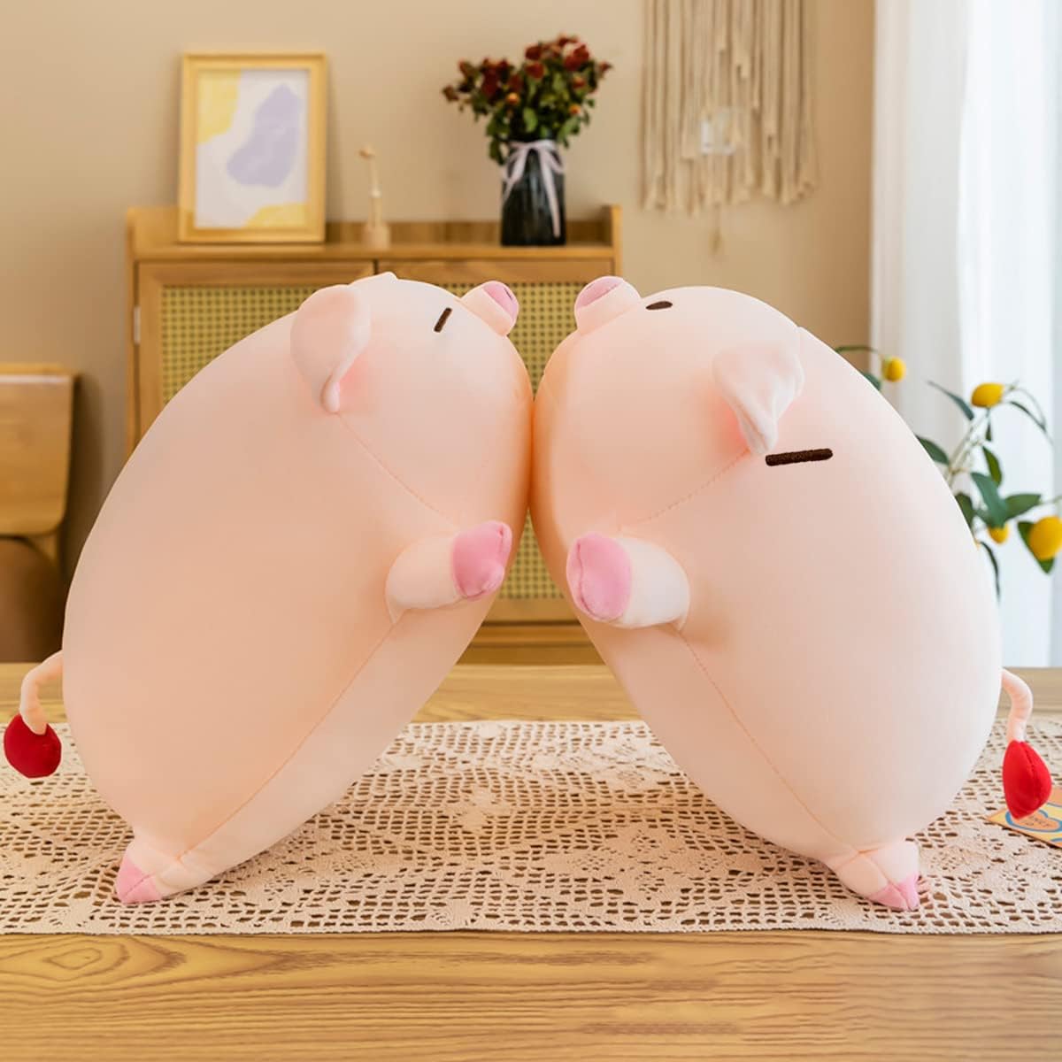 MDXMY Pig Stuffed Animal Pig Plush Pillow Fat Soft Hugging Pillow Cute Doll Toys for Boys Girls(Round Eyes,15.7”) - Image 3
