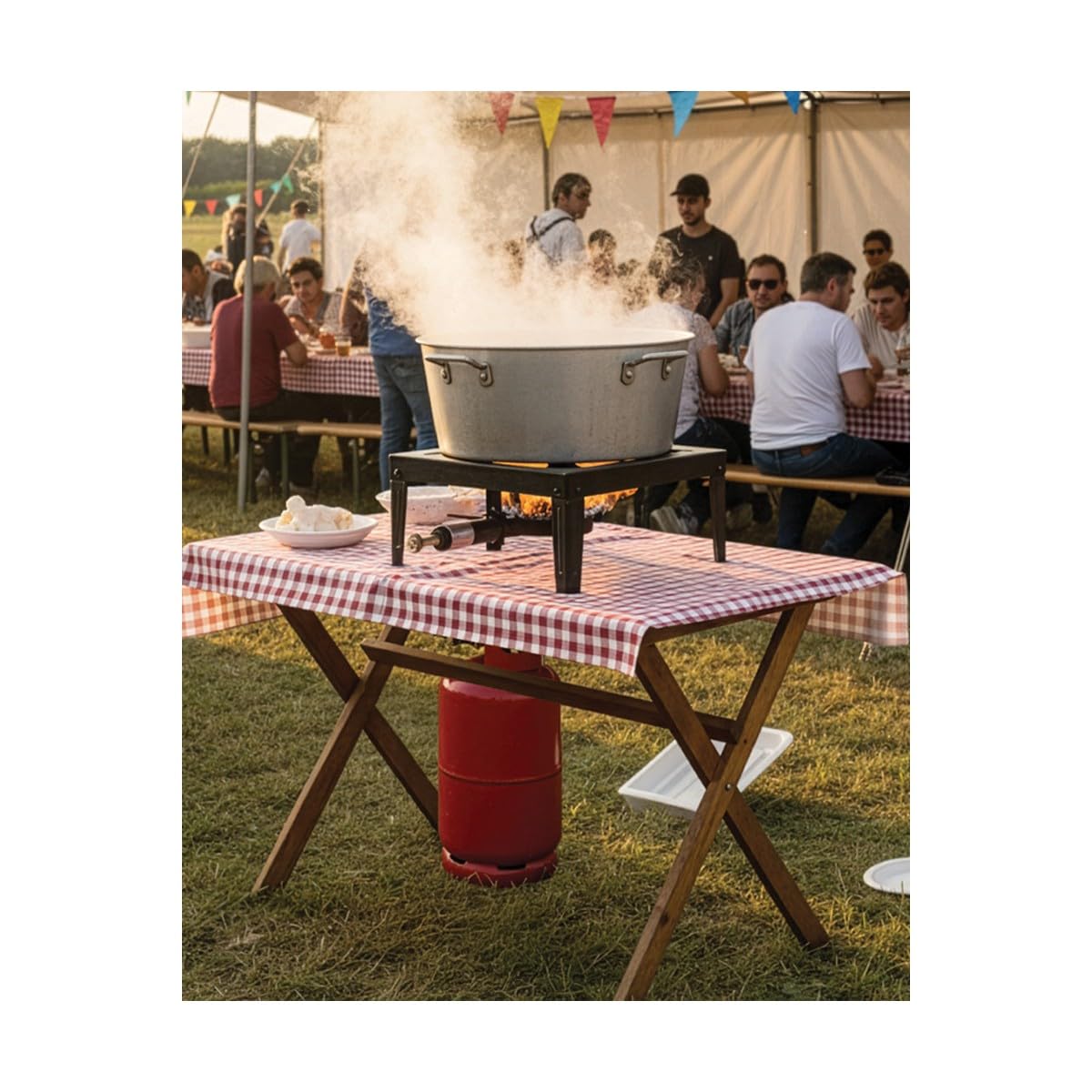 INTEC - Réchaud à gaz 7500W Professionnel Charge 200Kg Tout Fonte 4 Pieds renforcés - Réchaud Pro Marché Cuisson Confiture, Paella