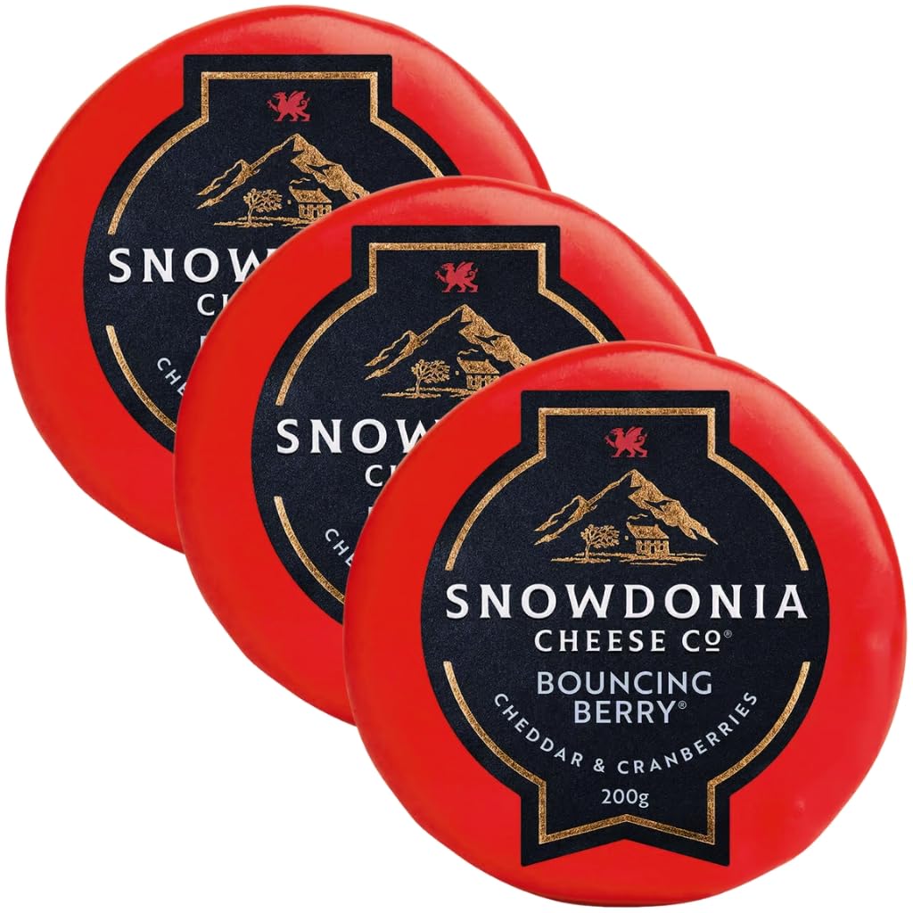 3 x Cheddar Snowdonia Cheese Company Bouncing Berry à la Canneberge 200g