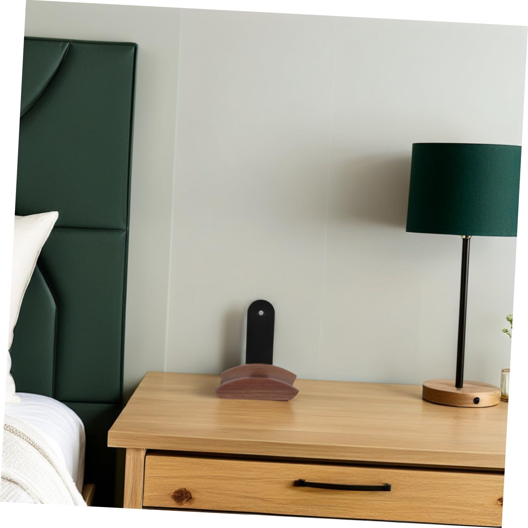 Soporte Auriculares Pared Madera Nogal Montaje Fácil Compatible Gaming Oficina Hogar