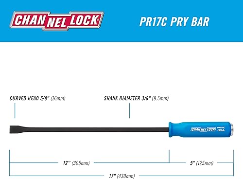 Miniatura 3 de CHANNELLOCK Juego de 3 barras de palanca profesional con barras de palanca de 12, 17 y 25 pulgadas, fabricadas en Estados Unidos, agarre texturizado