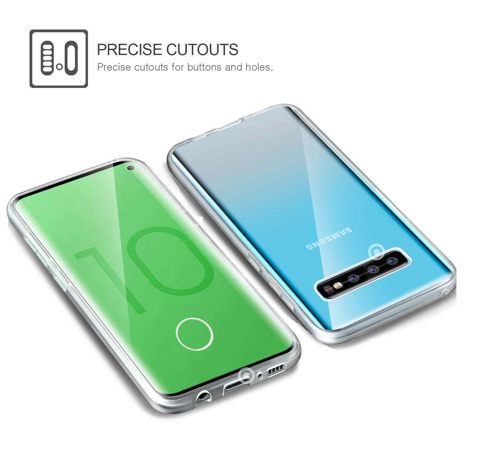 AMPLE Custodia Per Galaxy S10, Ultra Sottile 360 [protezione Completa Anteriore E Posteriore] [full Clear Points] [doppio Silicone] [slim TPU - Foto 13