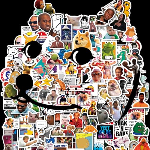 337 Stück Meme Aufkleber, Lustige Sticker für Erwachsene und Jugendliche, Wasserdichte Vinyl Aufkleber für Wasserflaschen, Laptop Sticker Set, Computer, Handy, Schutzhelm