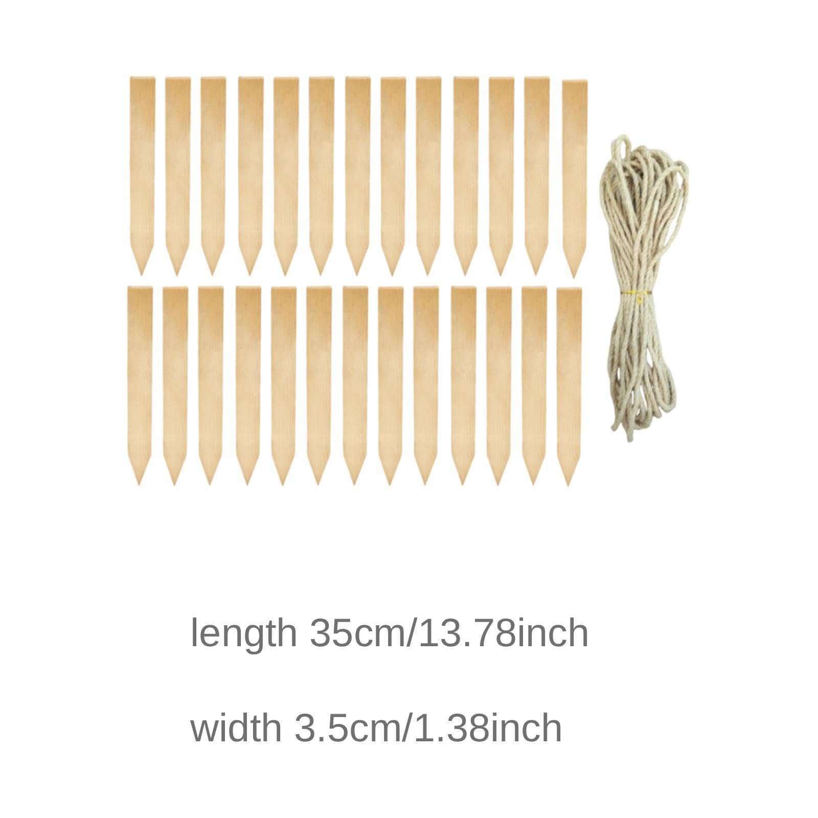 Colcolo Lot de 26 piquets de Jardin en Bois de qualité supérieure, faciles à Installer pour délimiter Les de fermes et de Cours, 35cmx3.5cm
