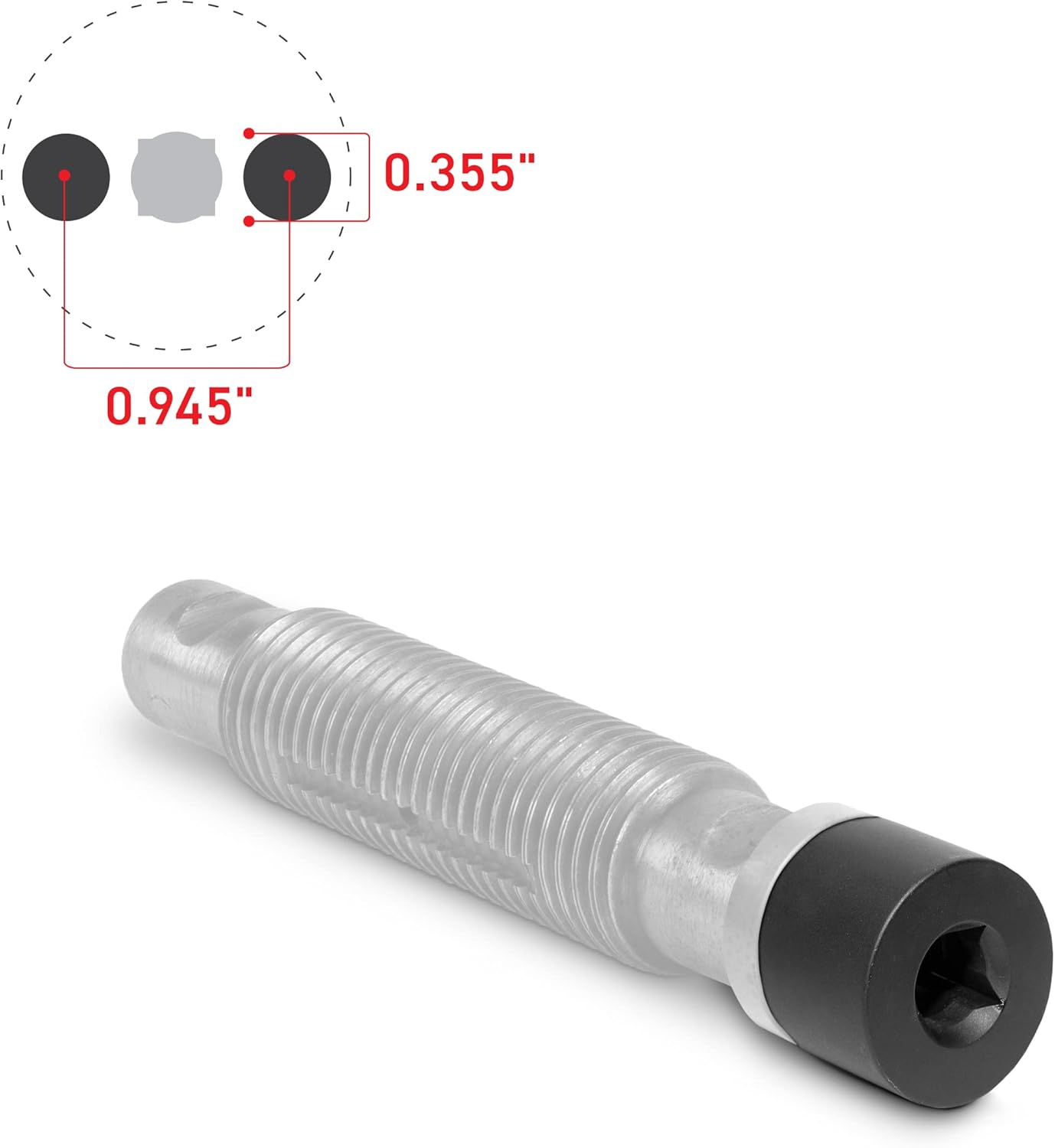 Tiger Tool Leaf Spring Pin Socket .355” x .945”, Remove and Install Threaded Spring & Shackle Pins on Class 6-8 Commercial Heavy Duty Trucks & Equipment, 15103
