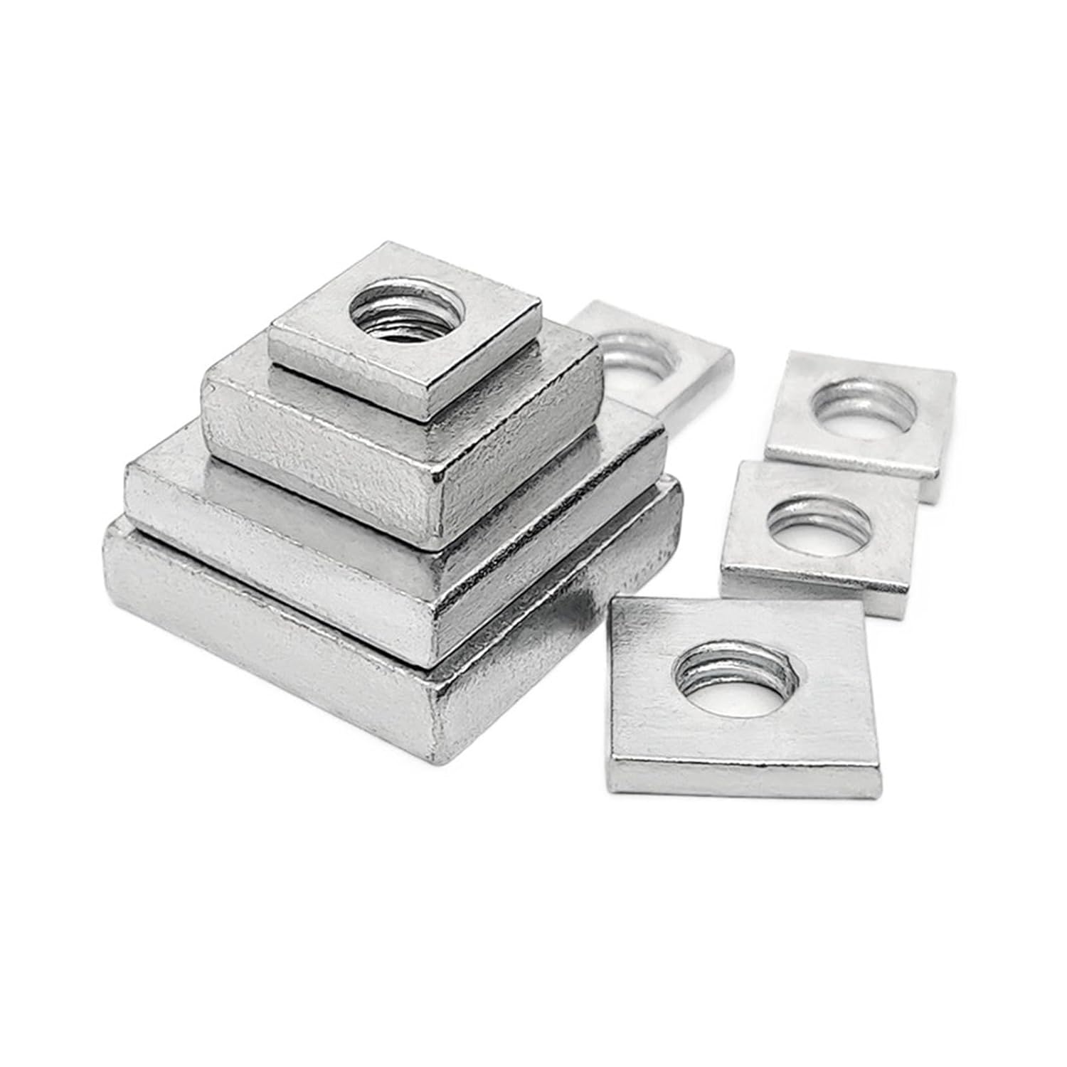 20/ 40pcs/lot Square Nut M3 M4 M5 M6 Carbon Steel Galvanized Zinc Plated Thin Quadrangle Block(40PCS,M6x14x14x4mm)