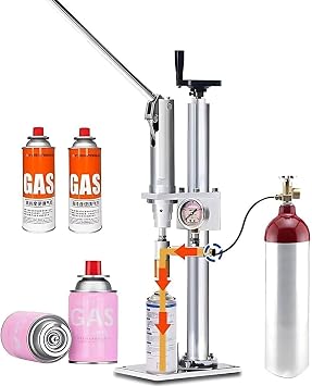 Aerosol can Gas Filling Machine Paint Spray refilling Machine, Spray can Filling Equipment, 60-330mm Height Bottle Manual aerosol Spray can Filling Machine