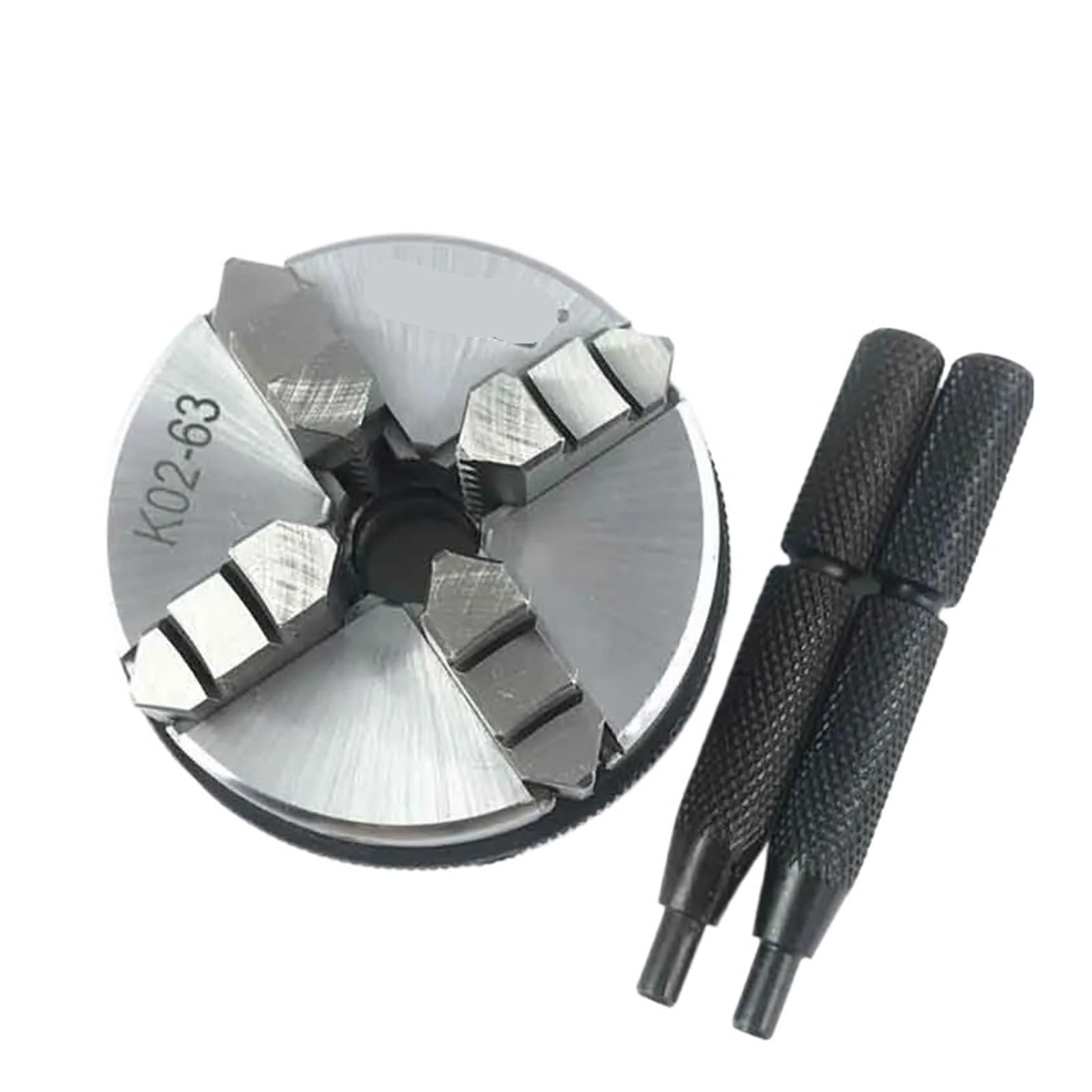Iklaaqetbxps One Color Wood Lathe Chuck, K02-63 4 Jaw Self-Centering