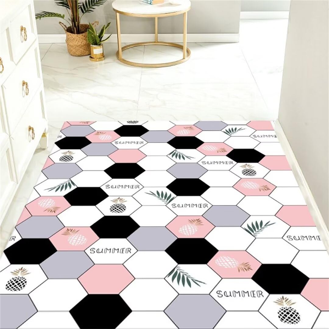 Tapis de salon multigraphique rose pour réchauffer l'ambiance de votre maison