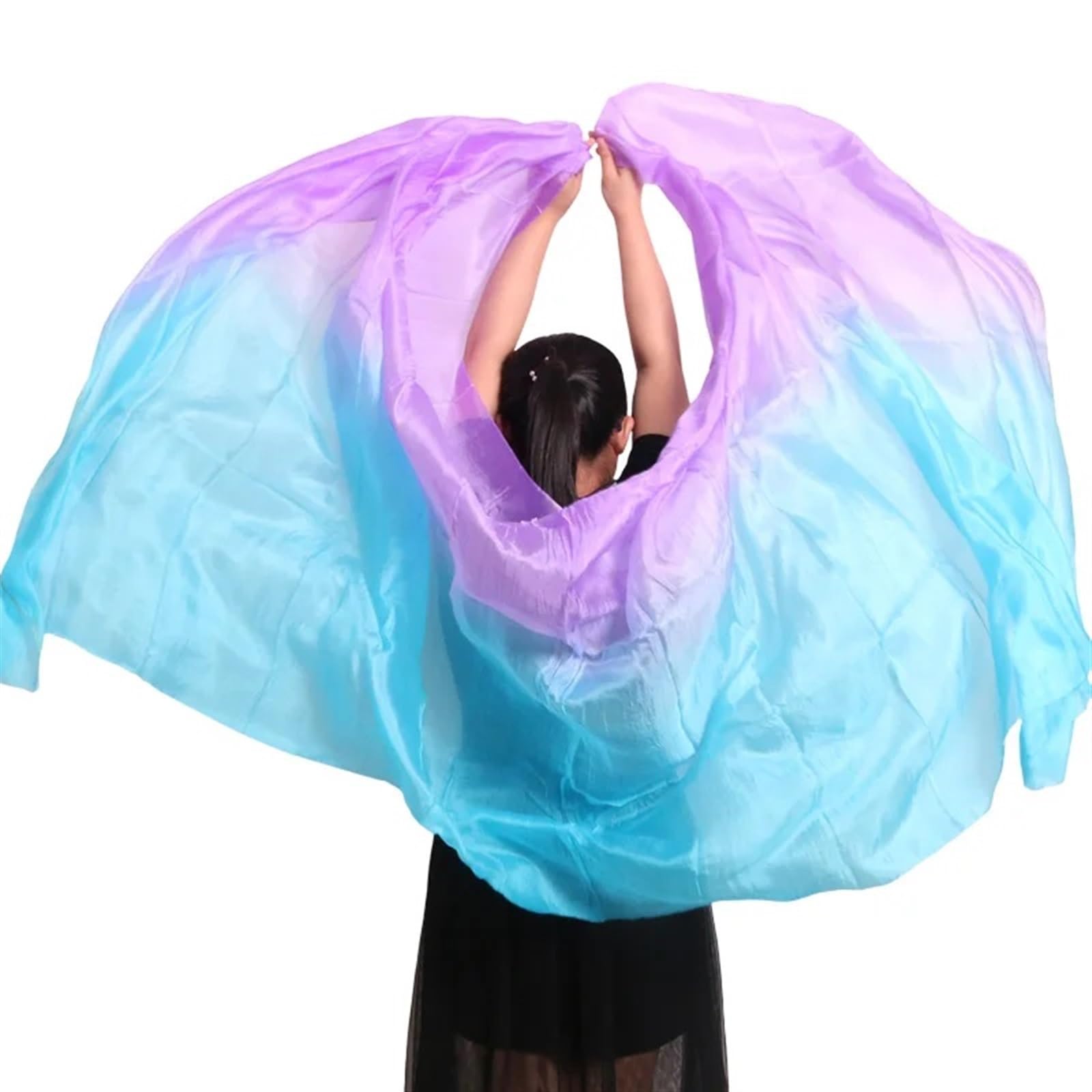 Velo di seta per danza del ventre Velo di danza del ventre in vera seta Accessorio di danza del ventre Sciarpa a mano Scialli Danzatrice del ventre personalizzata Spettacolo teatrale Prop(Light Purple
