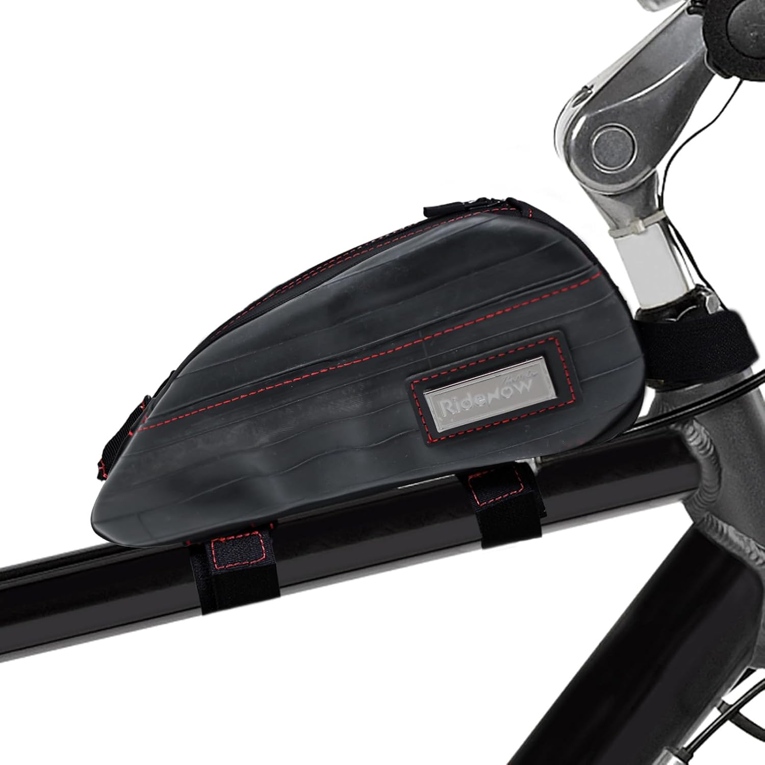 RIDENOW Bicycle Bag Frame Bag Made of Recycled TPU Tubes and Rubber Hoses Slim Waterproof Lightweight Triangle Bag Tube Bag Top Tube Bag for Gravel Bike MTB Road Bike Black