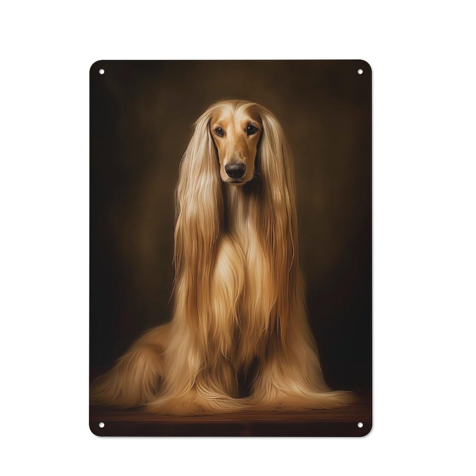 Junmoney Style-22 Afghan Hound Rustic Metal Sign 40X30cm For Dining Room Or Kitchen, Metal Sign Decor For Kitchens And Dining Spaces