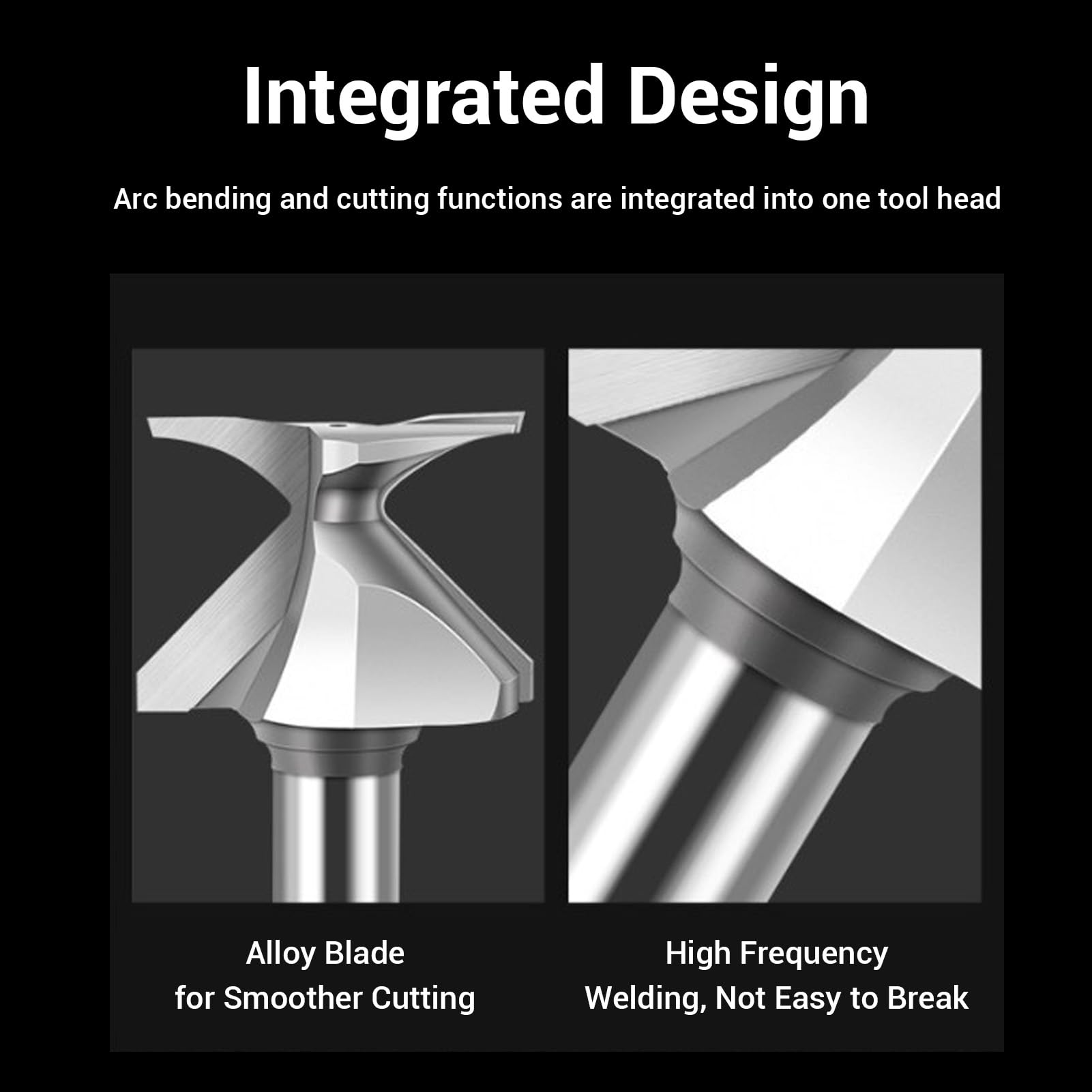 Nutriess Arc Bending Integrated Router Bit 1/2 Inch Shank R30 Milling Cutter for Woodworking with Precision Forming and Enhanced Durability