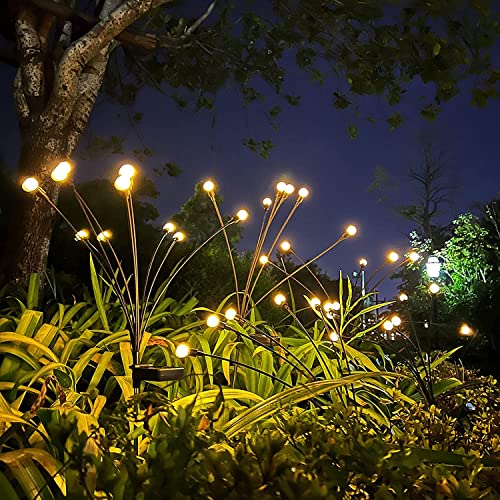 Lot de 2 ampoules solaires pour décoration de jardin - Éclairage extérieur - Lucioles - Lumière Starburst - Étanche - Pour terrasse, pelouse, arrière-cours Cover