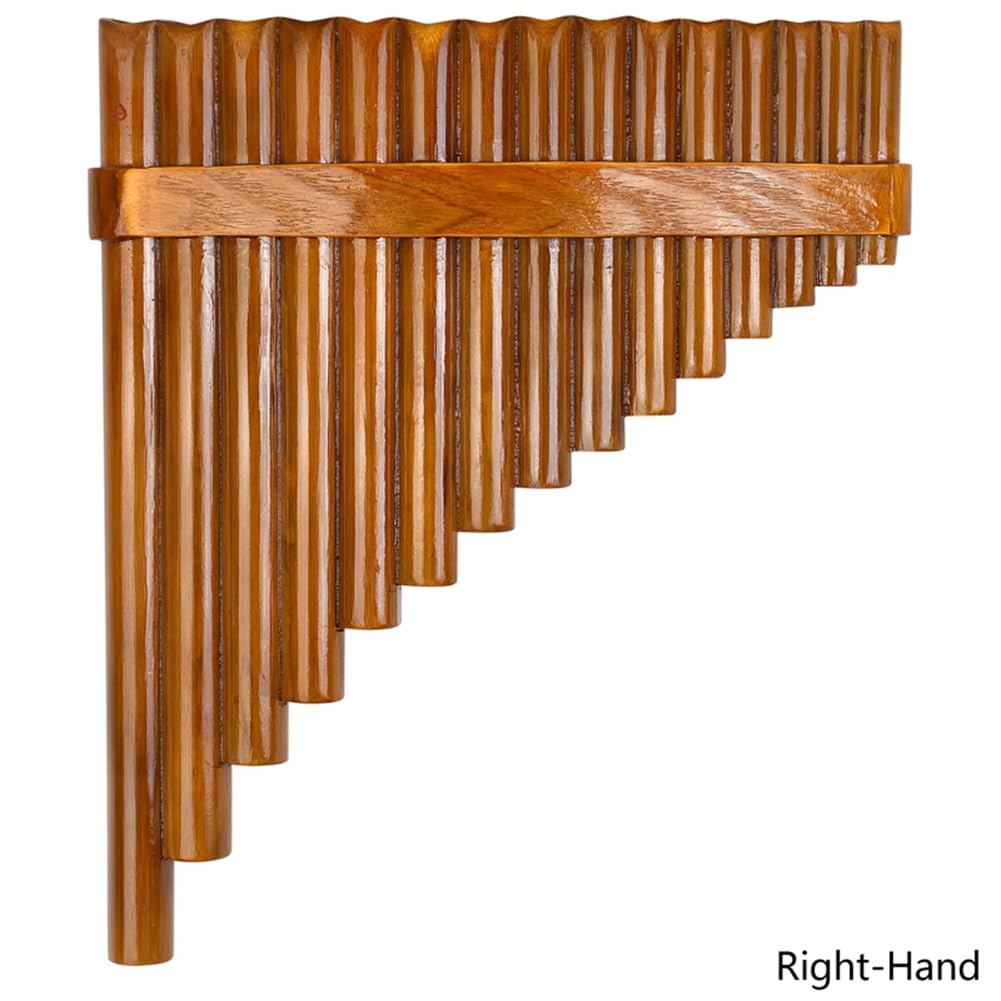 Flûte de pan en bambou naturel, Instruments à Vent - Flûte de pan fabriquée à la main - 15 tons en sol majeur - Modèle pour gaucher - Installation facile - Facile à utiliser