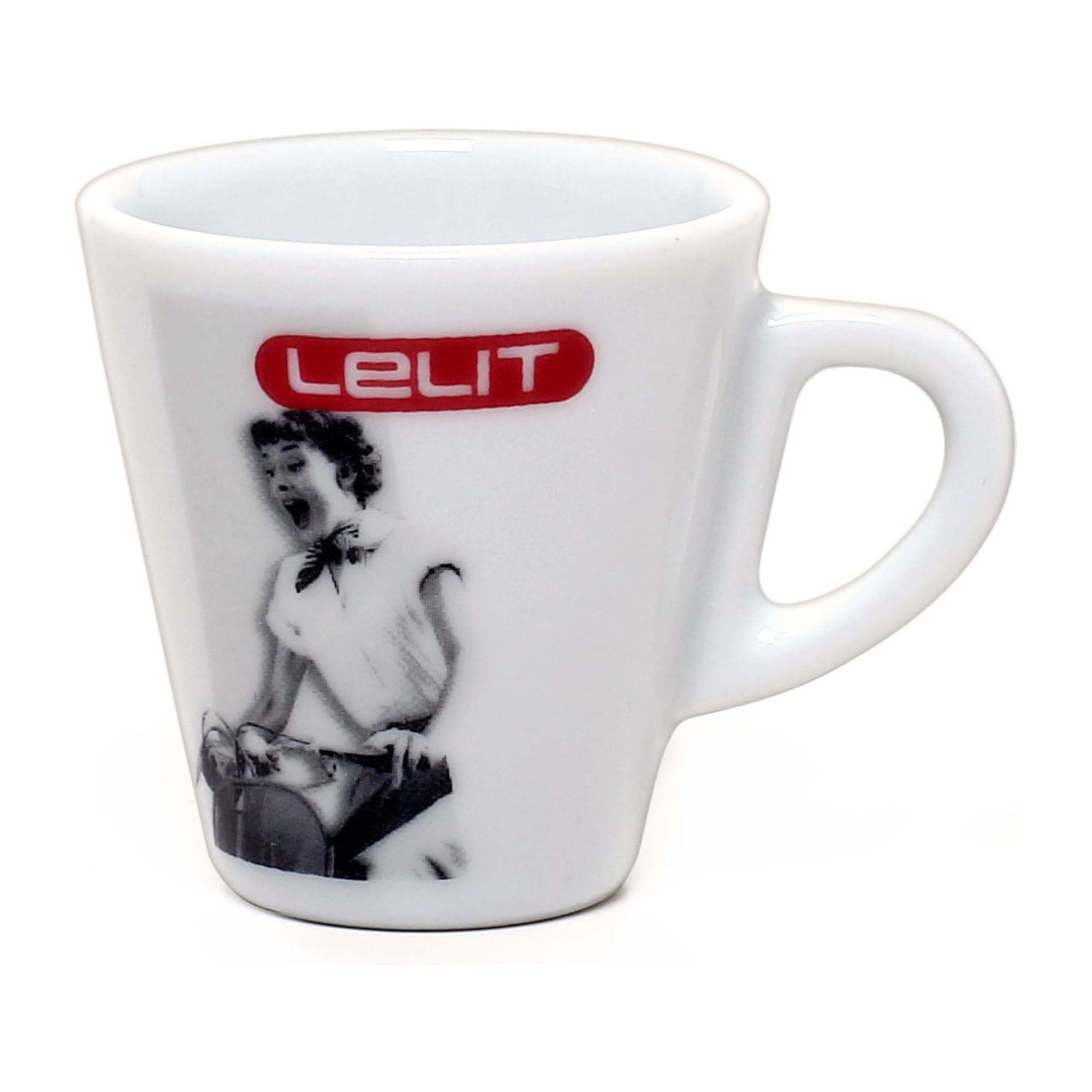 Lelit Espresso Tassen mit Untertassen - Kaffeetassen aus Porzellan - 6 Stück - Weiß