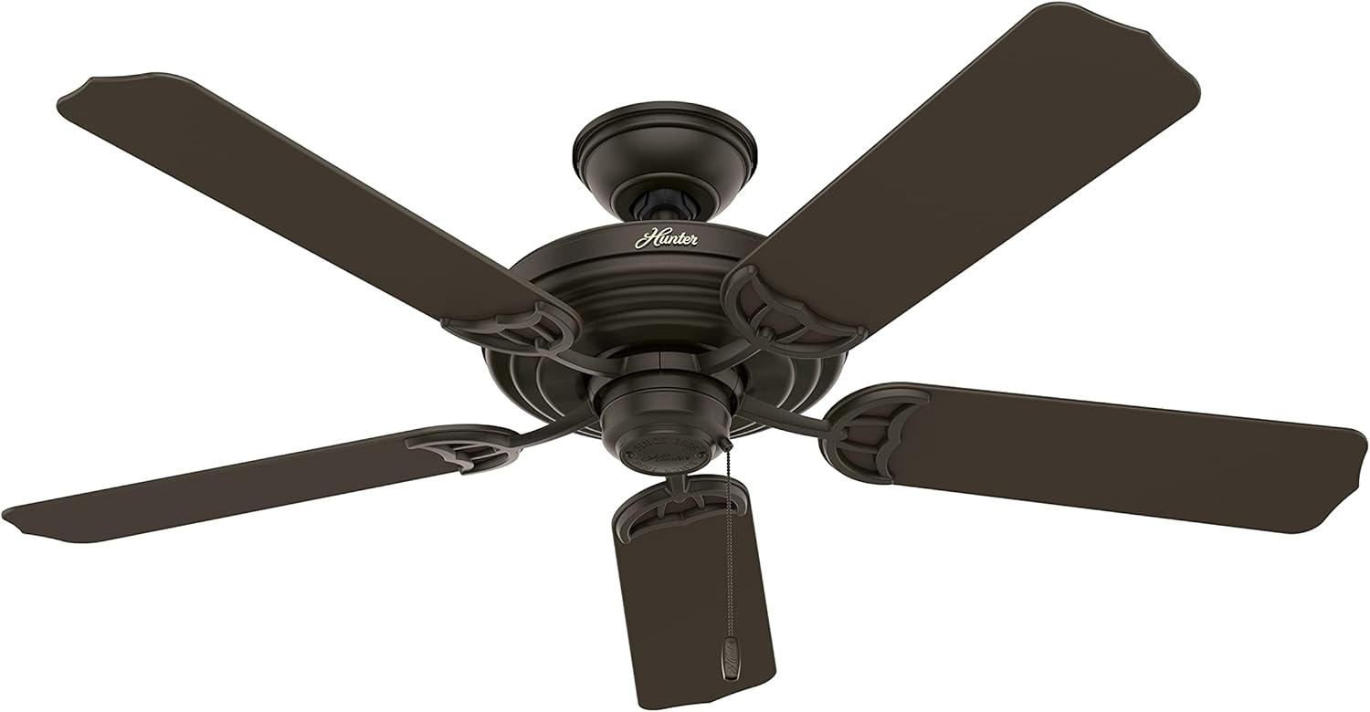 Hunter Fan 52 inch Outdoor Ceiling Fan in New Bronze with Stainless Steel Hardware to Resist Rust, 5 Blade (Renewed)
