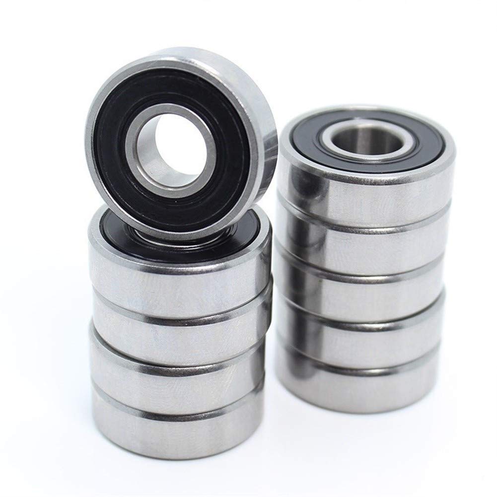 BJPCTUSF Power Transmission Products 10Pcs 6001-2RS Deep Groove Ball Bearing ABEC-5 Sealed 6001 2RS Bearings Size 12x28x8mm