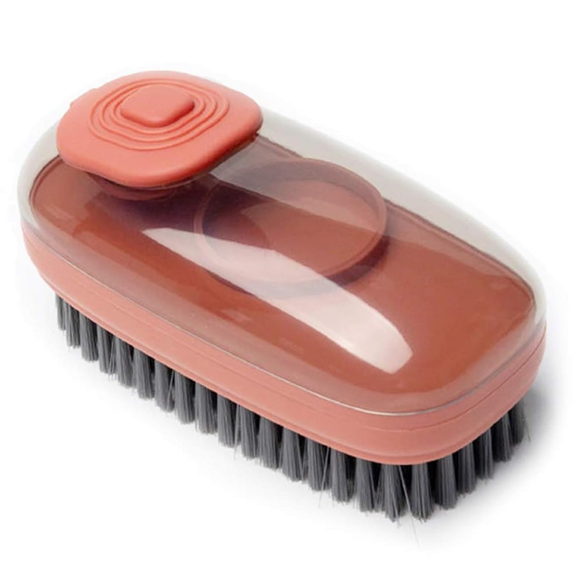 AUGEN Laundry Brush, Automatic Liquid Addition Brush Household Multi-Functional Hydraulic Liquid Soap Dispenser Laundry Brush Soft Bristles Laundry Clothes and Shoes Scrubbing Brush (Red)-image-12