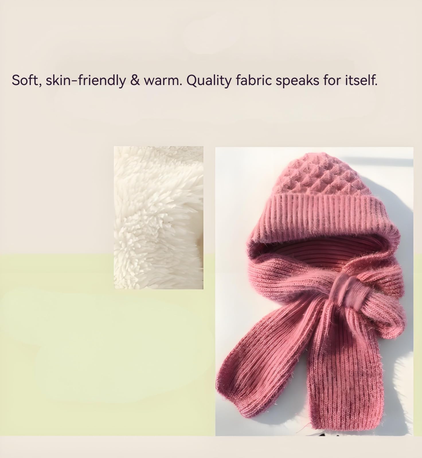 Bufanda de punto con protección integrada para los oídos, resistente al viento, para invierno