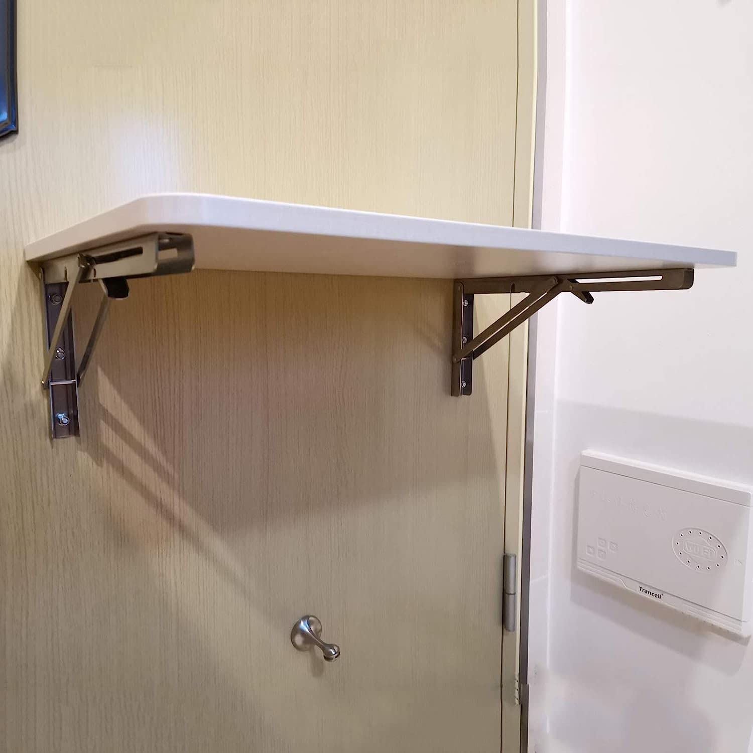 Banco de Trabajo Plegable de Mesa Plegable para Montar en la Pared Complemento Garaje y cobertizo/Oficina en casa/Cuarto de Lavado/Bar en casa/Cocina y Comedor, Soportes plegab