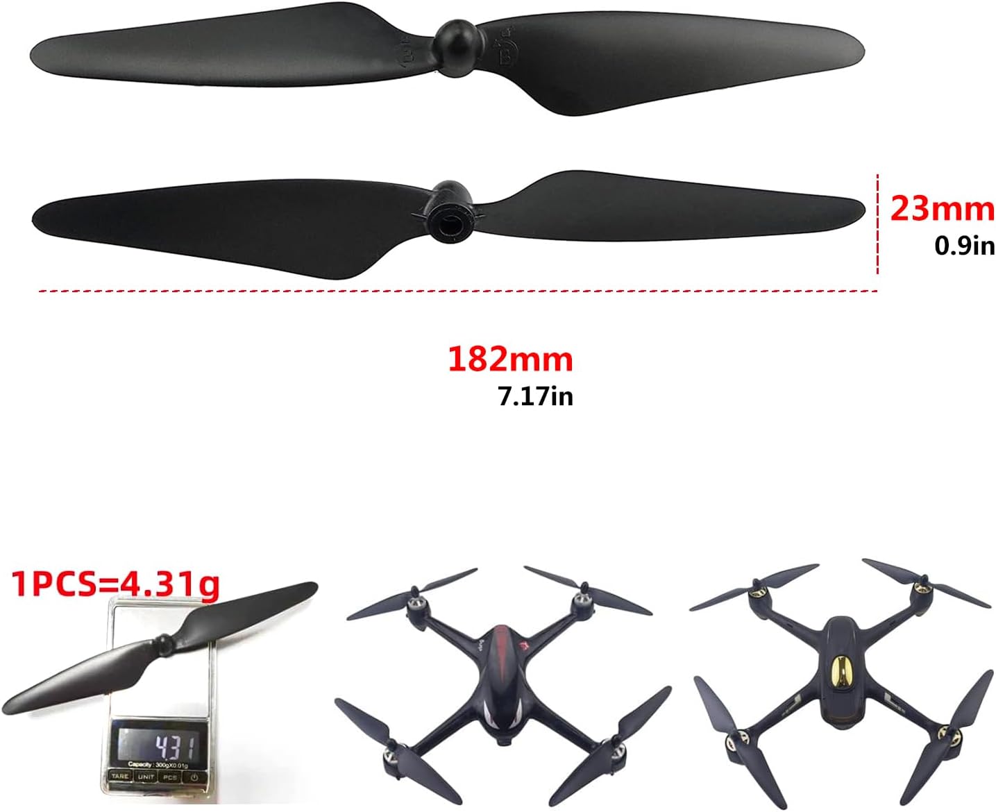 16PCS Propeller Suitable for Hubsan H501S H501C H501M MJX Bugs 3 PRO B3 PRO HS700 HS700D Brushless Aircraft RC Drone Baldes