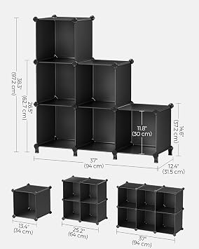 SONGMICS 6 Cube Storage Organizer, DIY Closet Shelf
