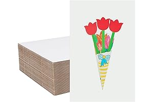 50-Pack White Corrugated Cardboard Sheets