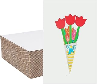 50 Pack White Corrugated Cardboard Sheets 11x17 Inch, Corrugated Cardboa...