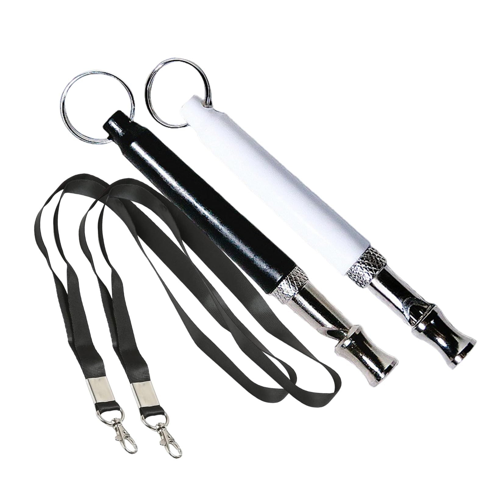 fxwtich Dog Whistles for Recall Silent Dog Whistle for Bark Control & Recall Suitable for All Dog Breeds Durable & Easy-to-use Accessory Black White