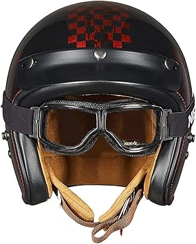 Amazon Co Jp 内側のバイザーサングラスが付いているオートバイのヘルメットのバイク半ヘルメットレトロなジェットヘルメット 車 バイク