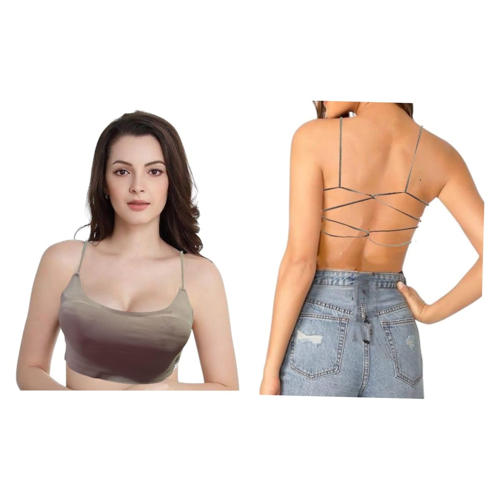 awaglamm fashion designer sexy backless zig zag cross tied super soft padded corset top for women’s & girls-adjustable straps-free size