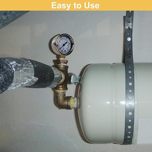 Miniatura 3 de Manómetro 14 NPT 0-100 Psi 2" Dial Caja de acero inoxidable, 14 NPT Manómetro de montaje inferior