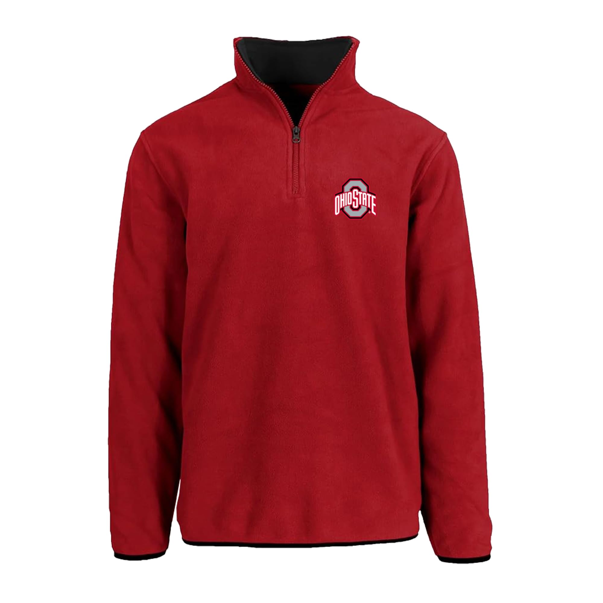 JH DESIGN Men's Ohio State Buckeyes Quarter Zip Fleece Pullover Long Sleeve Shirt