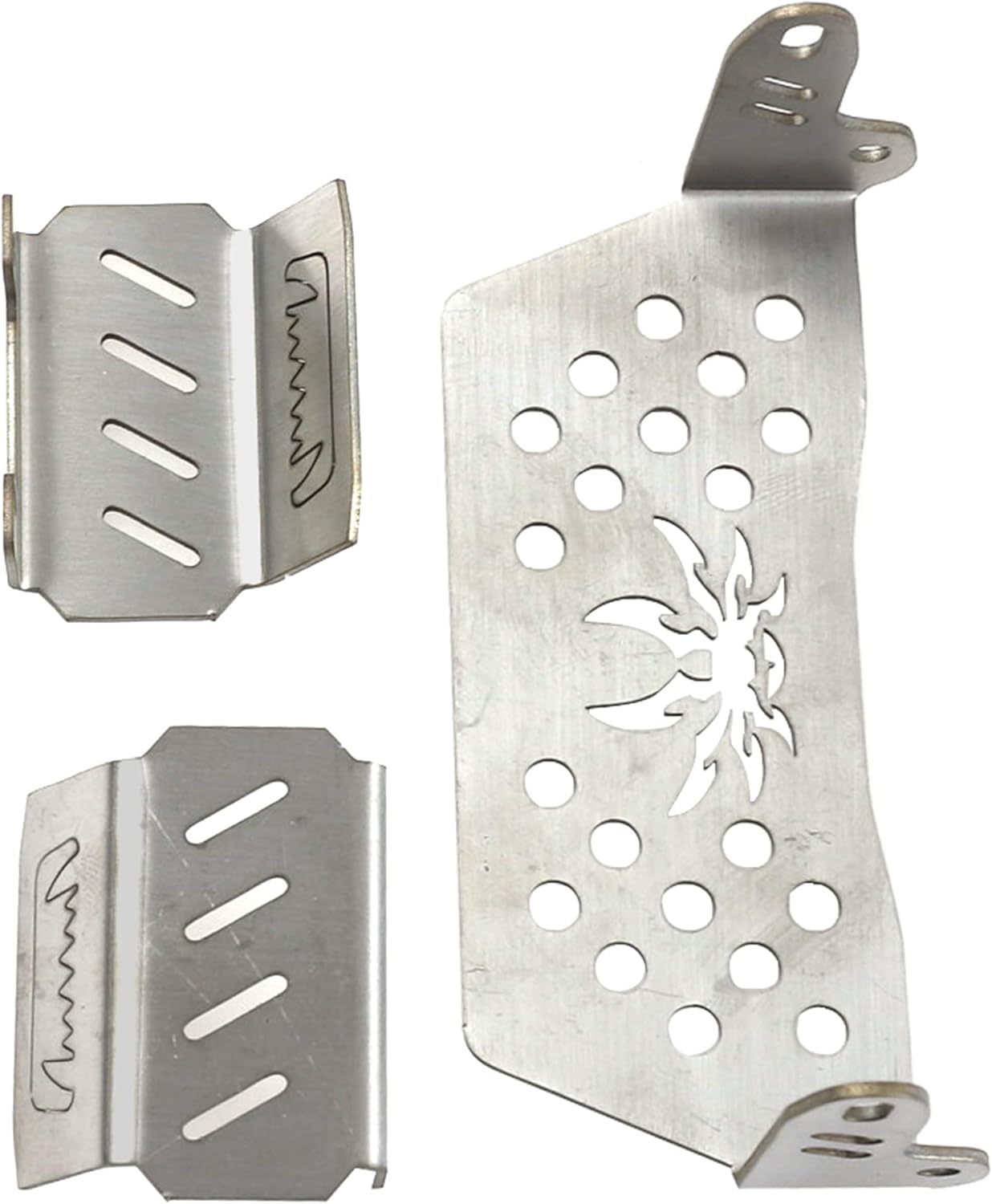 ShareGoo Stainless Steel RC Skid Plate,RC Chassis Armor Protector Plate & Center Transmission Skid Plate Mount Compatible with Axial SCX10-III AXI03007 1/10 RC Crawler Car