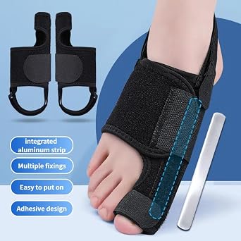 Big Toe Splint - Broken Toe/Fracture Fixator & Sprain Support, with Stainless Steel Plates for Stable Immobilization, Breathable Design, Relieves Pain & Promotes Healing(Left)