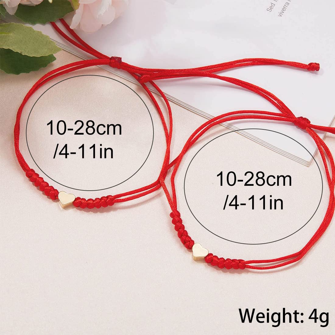 Anson&Hailey Bracciale Amicizia Rosso Per Donna – Gioiello Ricordo 'Remember I Love You Mon' – Regalo Per Amiche E Mamme