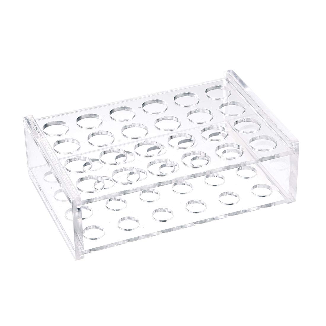 sourcing map Test Tube Rack Holder Lab Stand Acrylic 24-Well Clear for 12mm 13mm 14mm OD