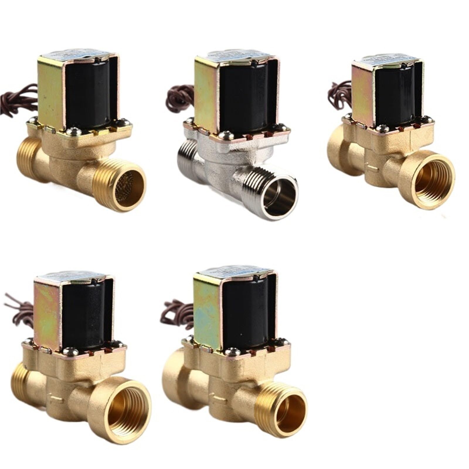 Electroválvula 12V normalmente cerrada en latón con flujo optimizado DN15