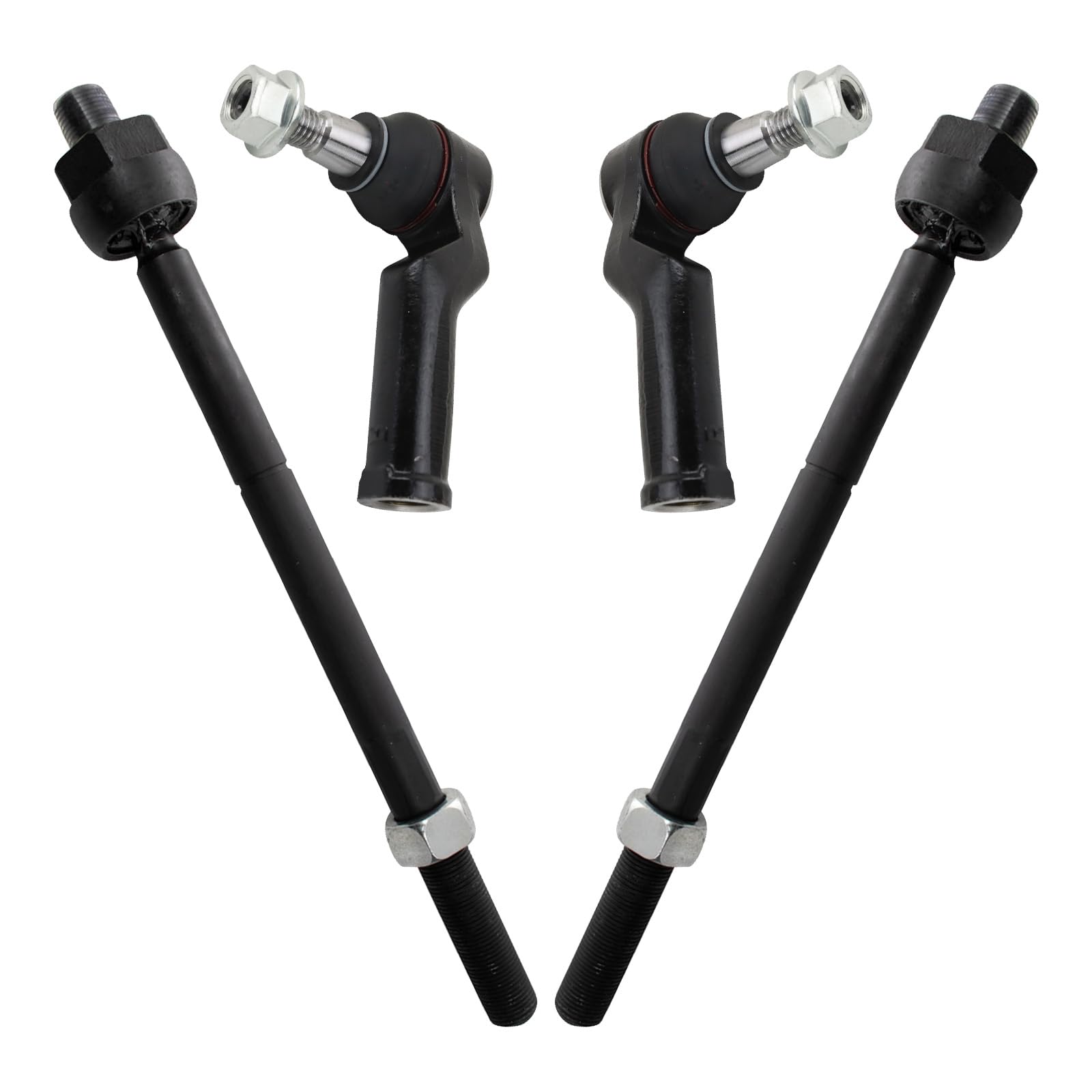 TRQ Front Inner and Outer Tie Rod Set Compatible with 2011-2014 Volvo S60 2016 S60 Cross Country 2007-2016 S80 V60 Cross Country 2008-2010 V70 2010-2016 XC60 2008-2016 XC70