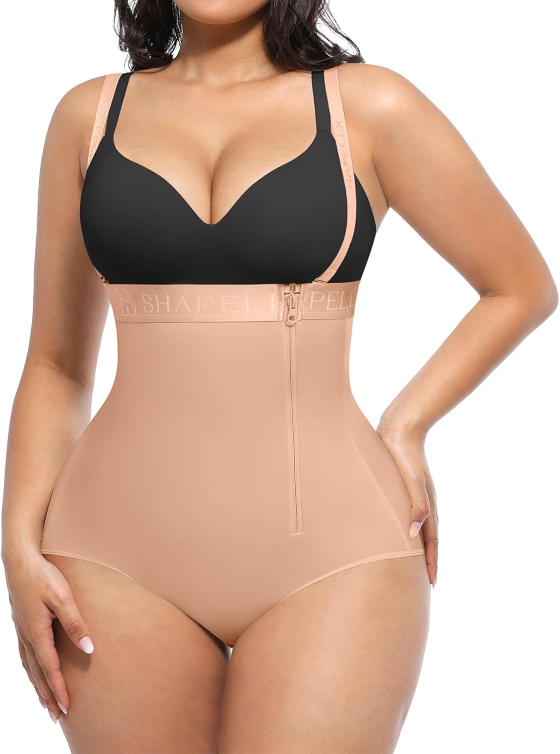 SHAPELLX High Waisted Shapewear for Women Tummy Control Body Shaper Fajas Colombianas Compression Bodysuit Control Panties