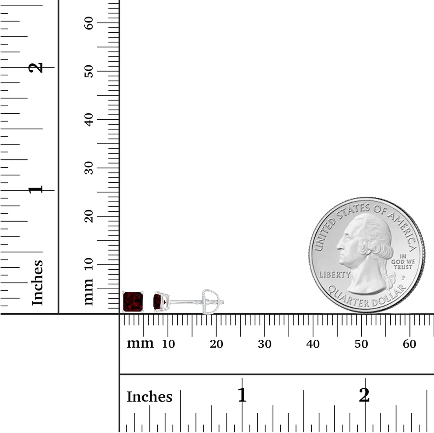 14K Gold Plated 925 Sterling Silver Hypoallergenic 4mm Square Princess Cut Genuine Birthstone Solitaire Screwback Stud Earrings - Image 4