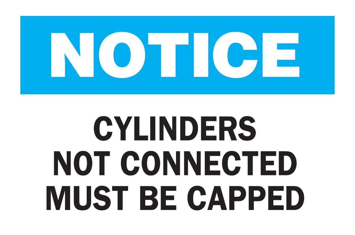 Panneau de signalisation Cylinders Not Connected Must Be Cap Brady 85533 polyester