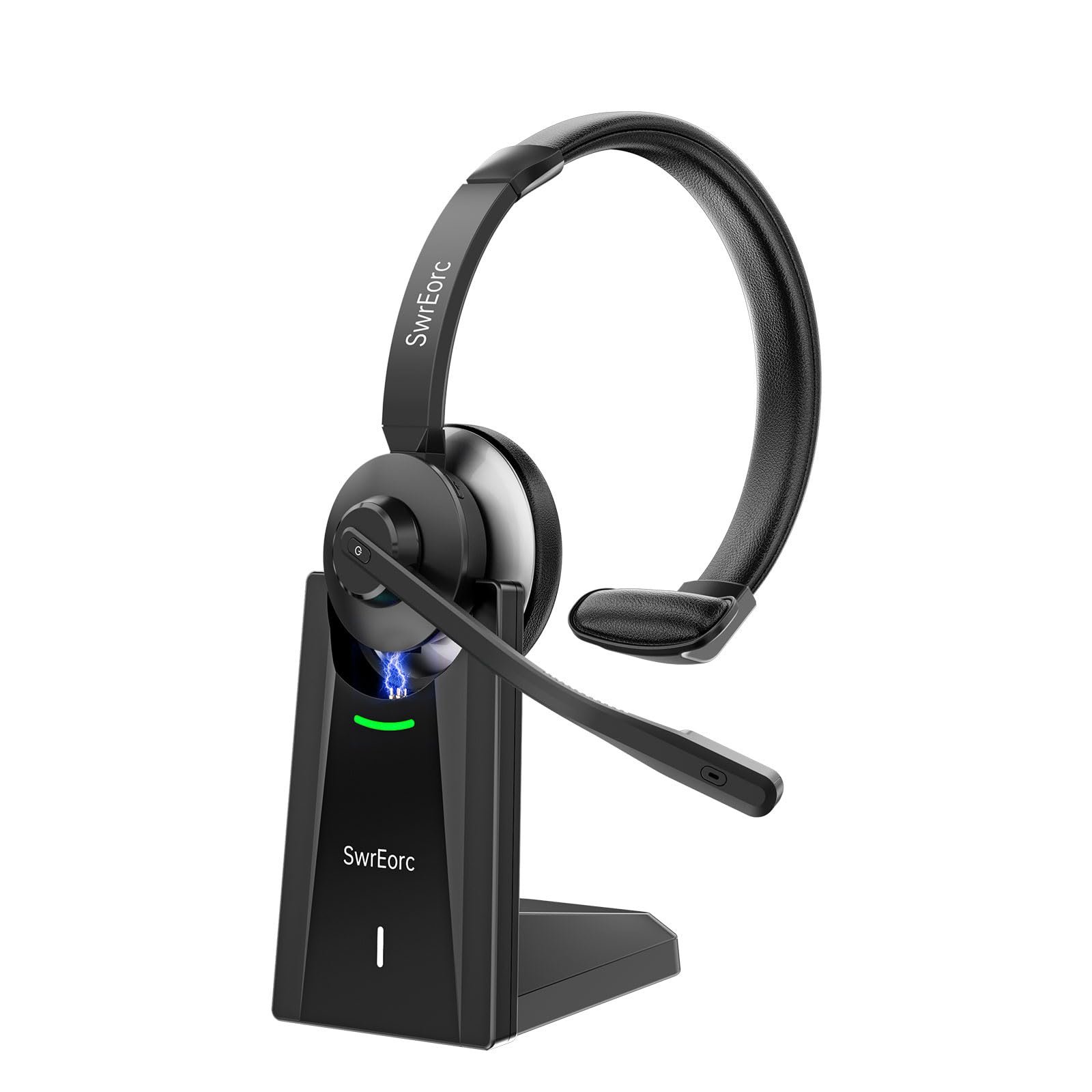 Photo 1 of Bluetooth headset, Wireless Headset with Mic for Work, Advanced AI Noise Cancelling Microphone (Clear Calls & Mic Mute), Bluetooth 5.3, Headphones with Mic, for PC/Zoom/Office(No USB Dongle Included)